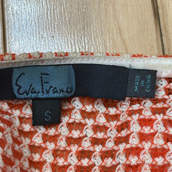 Eva Franco Open Knit Top with Feathers - Picture 3 of 7